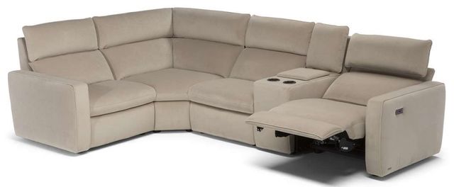 Natuzzi Editions Customizable Timoti 5-Piece Reclining Sofa with Power Headrest-0
