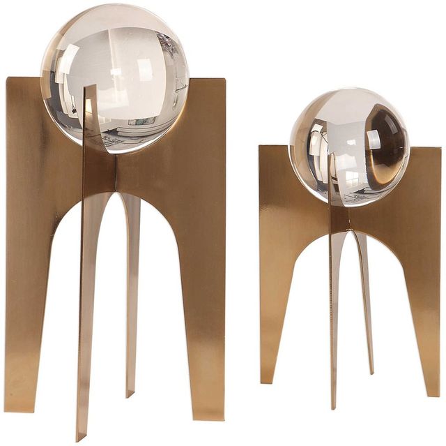 Uttermost® Ellianna 2-Piece Copper Bronze Crystal Spheres Set-0