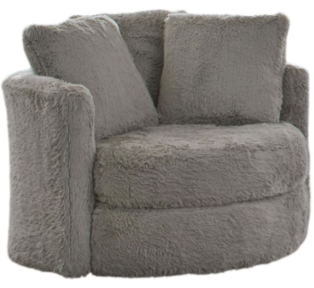 Furniture of America® Cochrane Gray Swivel Accent Chair-0