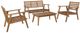Linon Cosgrove 4-Piece Orange Fabric/Wooden Outdoor Patio Chat Set-1