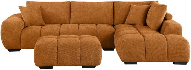 Coaster® Camacho 3-Piece Orange Sectional Sofa with Ottoman-1