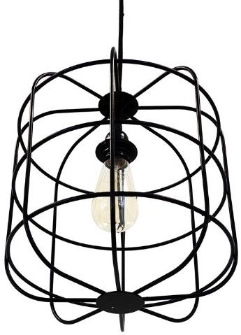 YHD Black Stainless 1-Light Pendant Lighting-3