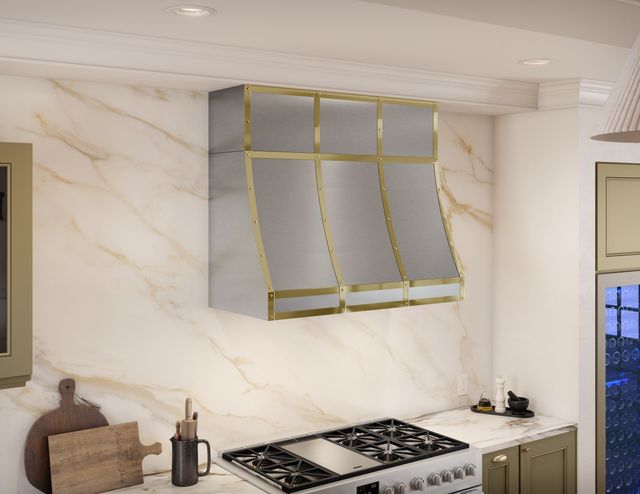 Zephyr Forte 36" x 18" Polished Gold Duct Cover Banding Kit-2