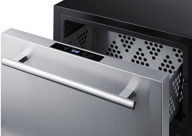 Summit® 18" Panel Ready/Stainless Steel Built In Wine Cooler Drawer-2