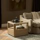 Four Hands Shiloh Glass Top End Table with Sandy Oak Base-1