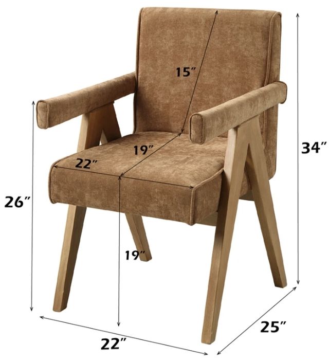 ACME Furniture Zoey 2-Piece Chocolate/Oak Arm Chair Set-2