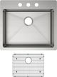 Elkay Crosstown® 2-Piece Polished Satin 25" x 22" x 6" 3-Hole Single Bowl Dual Mount ADA Sink Set-1
