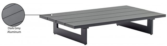 Meridian Furniture Maldives Dark Gray Aluminum Outdoor Patio Coffee Table-4