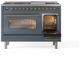 Ilve® Nostalgie II Series 48" Blue Grey Pro Style Dual Fuel Range-4