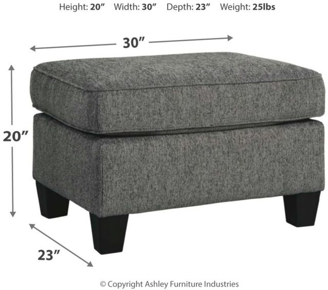 Benchcraft® Agleno Charcoal Ottoman-3
