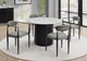 Monarch Specialties Inc. White 48" Faux Marble Round Top Dining Table with Black Base-0