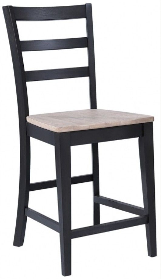 Winners Only® Bay City Ebony/Nature Ladder Back Bar Stool-0