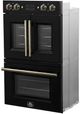 FORNO® Asti Series Alta Qualita 30" Black and Antique Brass Double Electric Wall Oven-3