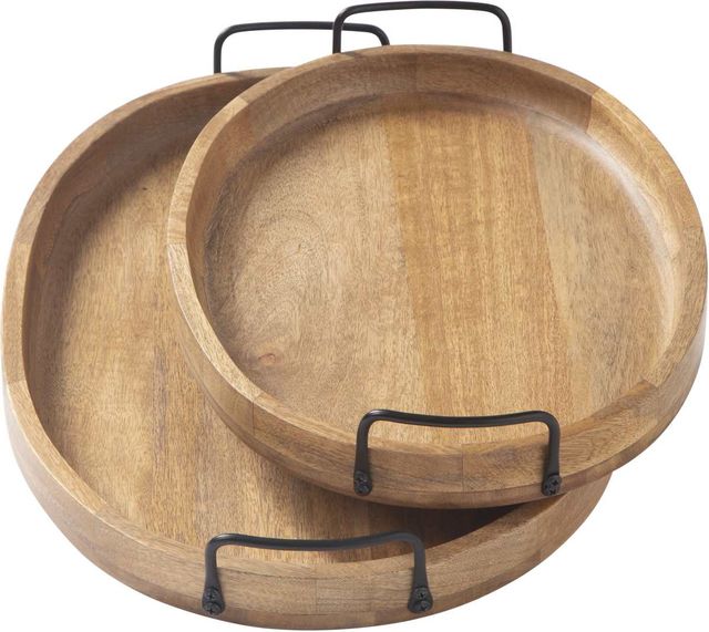 Signature Design by Ashley® Jocelyne 2-Piece Black/Brown Tray Set-1