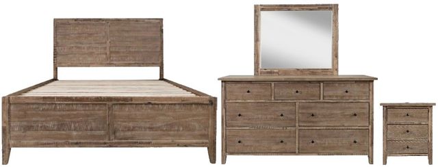 Jofran Inc. Maxton 4-Piece Wash Brown Queen Panel Bedroom Set-0