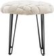 Powell® Scarlet Cream Round Ottoman Stool-1