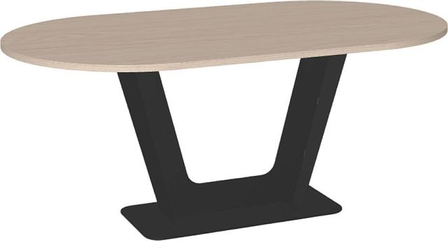 Amisco Customizable Amelia 72" Racetrack Dining Table with 1" White Oak Veneer Top-0