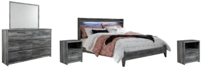 Signature Design by Ashley® Baystorm 5-Piece Gray King Panel Bed Set-0