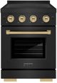ZLINE Autograph Edition Paramount 24" Black Stainless Steel Pro Style Induction Range with Champagne Bronze Accents-0