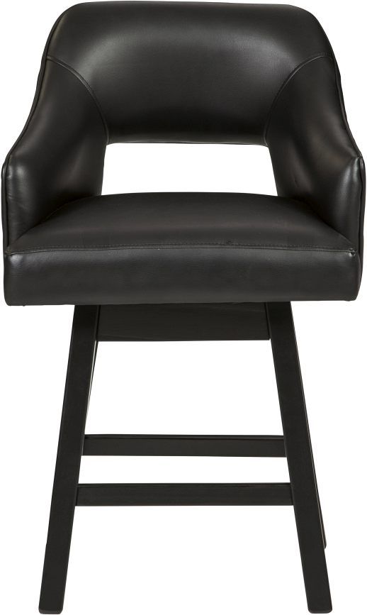 Signature Design by Ashley® Tallenger Black/Dark Brown Swivel Barstool-1