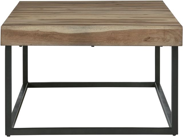 Signature Design by Ashley® Bellwick Natural Coffee Table with Black Metal Base-2