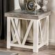 Furniture of America® Halton Hills Vintage Ivory/Weathered Gray End Table -0