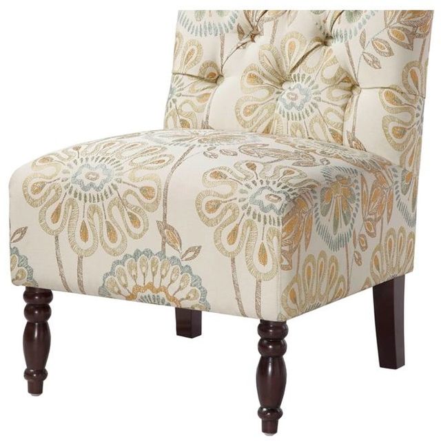 Olliix by Madison Park Cream Multi Lola Tufted Armless Chair-2