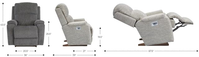 La-Z-Boy® Dorian Sand Power Rocking Recliner with Headrest and Lumbar-3