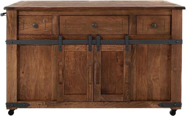 International Furniture Direct Parota Brown Kitchen Island-3