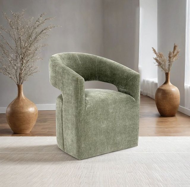 Furniture of America® Tresa Green Arm Chair with Casters-1