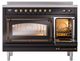 Ilve® Nostalgie II Noblesse 48'' Glossy Black Pro Style Induction Range with Burnished Trim-4
