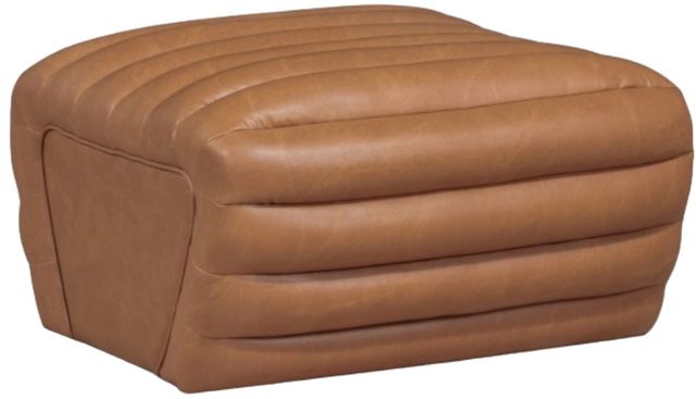 Meridian Furniture Vega Cognac Leather Upholstered Ottoman-0