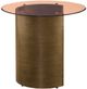 Coaster® Morena Tawny Glass Top End Table with Brushed Bronze Base-2