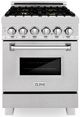 ZLINE 24" DuraSnow® Stainless Steel Freestanding Dual Fuel Range-0
