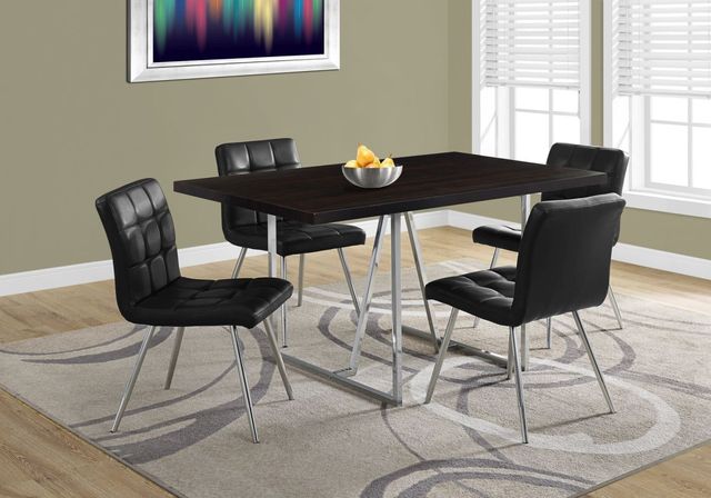 Monarch Specialties Inc. Espresso Dining Table with Chrome Base-2