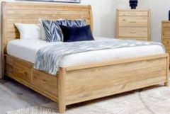 Mako Wood Furniture Sage Brown King Storage Panel Bed