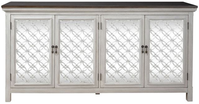 Liberty Furniture Westridge Antique White/Brown 72" Accent Cabinet-2