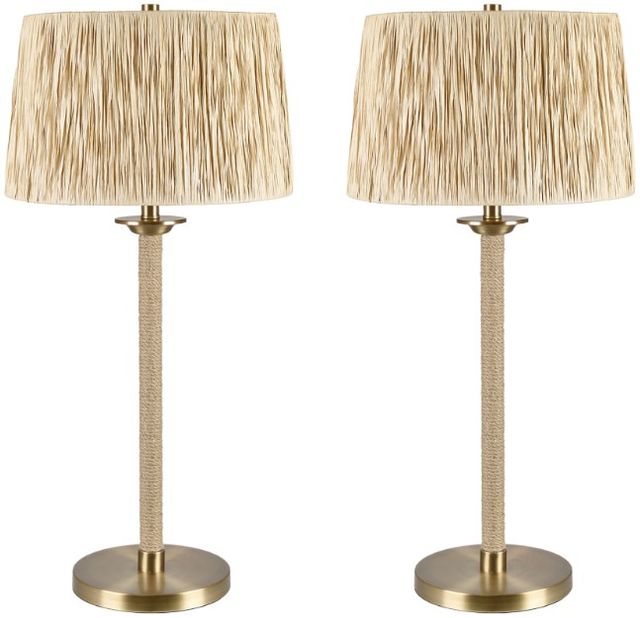 Crestview Collection Samara 2-Piece Tan Table Lamp Set-0