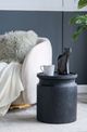 A & B Home Black Wooden Cylinder Side Table-4