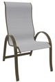 Telescope Casual Aruba Abalone/Beachwood Aluminum/Fabric Outdoor Sling Supreme Stacking Arm Chair-0