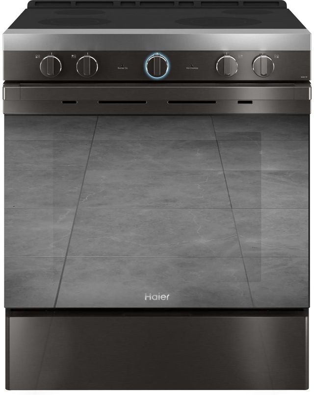 Haier 30" Fingerprint Resistant Black Stainless Slide In Electric Range-2