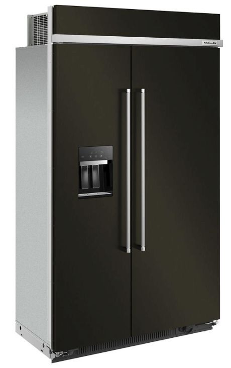 KitchenAid® 48 in. 29.4 Cu. Ft. PrintShield™ Black Stainless Steel Built In Counter Depth Side-by-Side Refrigerator-1