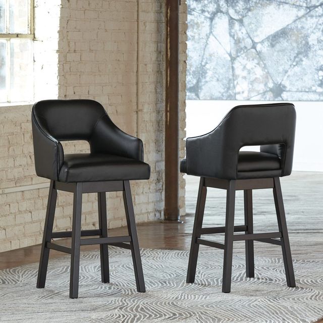 Signature Design by Ashley® Tallenger Black/Dark Brown Tall Swivel Barstool-2