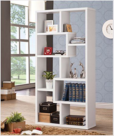 Coaster® Theo White 10-Shelf Bookcase-1