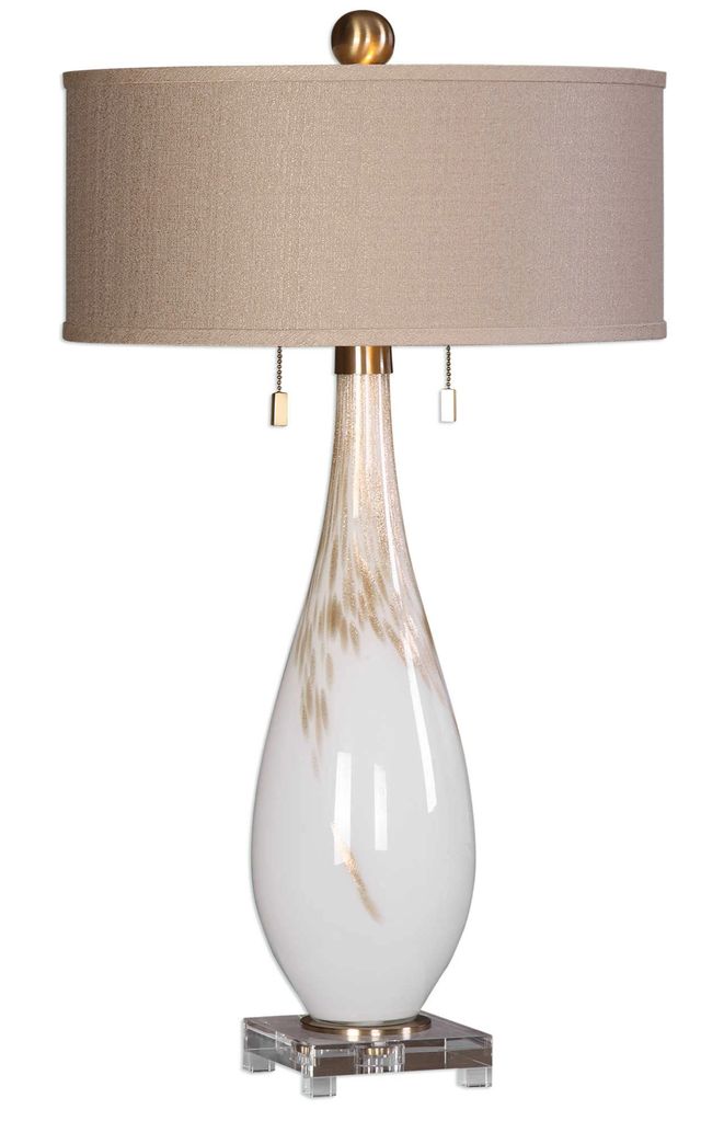 Uttermost® Cardoni Gloss White Table Lamp-0
