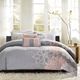 Olliix by Madison Park 6 Piece Grey/Blush Full/Queen Lola Printed Duvet Cover Set-1