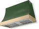 La Cornue Cornufé Marquee 44" Brands Hatch Green Wall Mounted Range Hood with Brushed Brass Trim-0