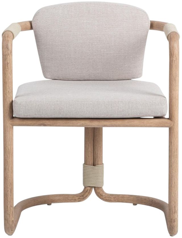 Classic Home Dawson Butterscotch Fabric/Wooden Outdoor Armchair-2
