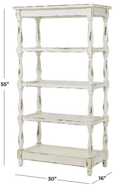 Deco Marche 5-Shelves White Rectangular Shelving Unit-3