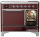 Ilve® Majestic III 40" Burgundy Pro Style Induction Range with Solid Door and Chrome Trim-4